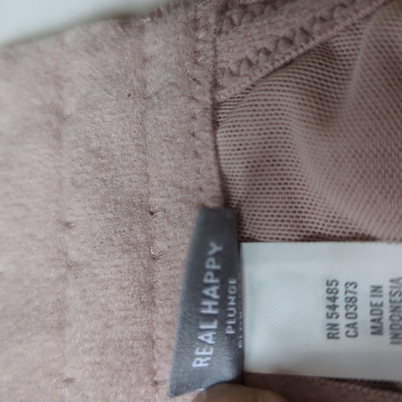 Aerie Real Happy Plunge Crochet Lace Underwire Bra 36D Pink Tan Purple - Picture 3 of 16